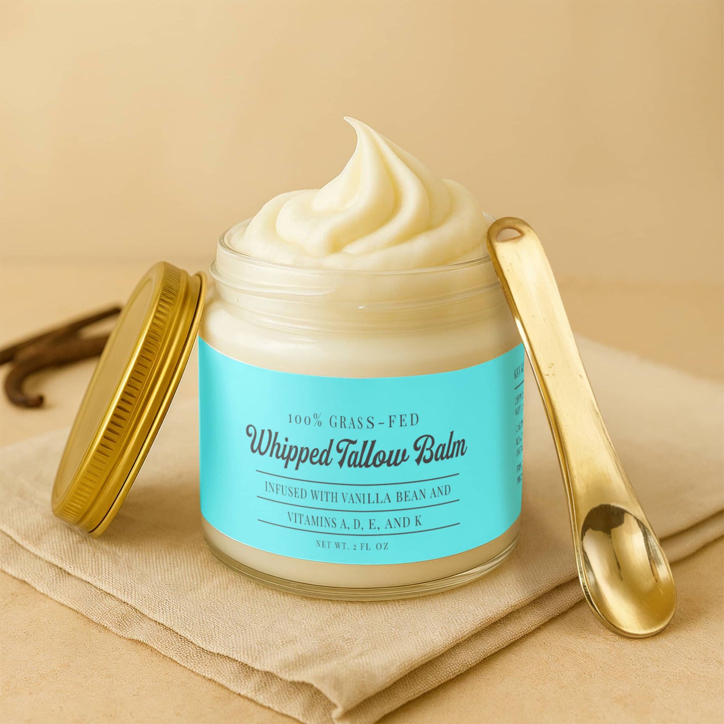 Whipped Grass-Fed Tallow Balm with Vanilla Bean