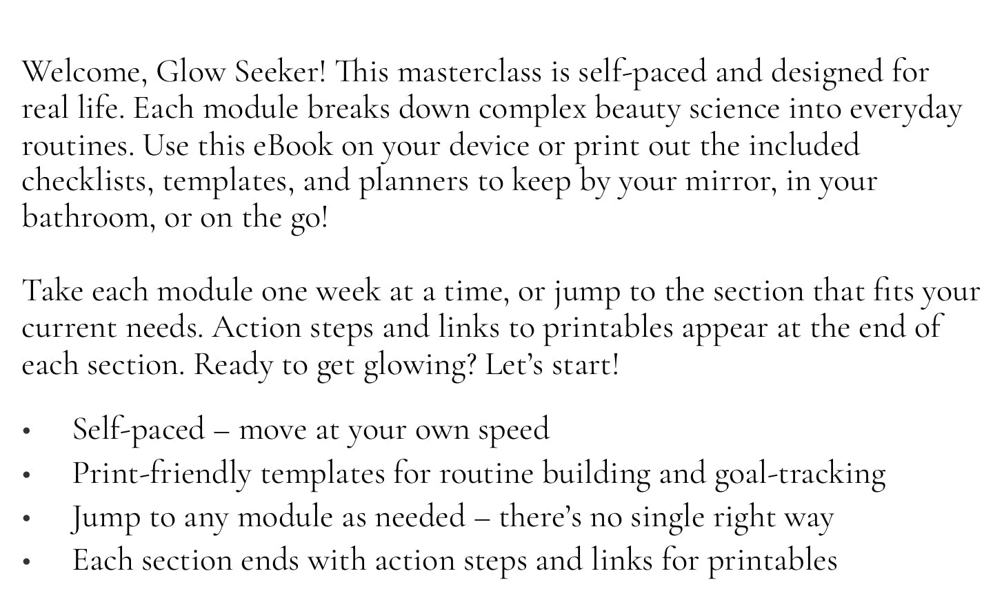 Art of Glowing Beauty Masterclass